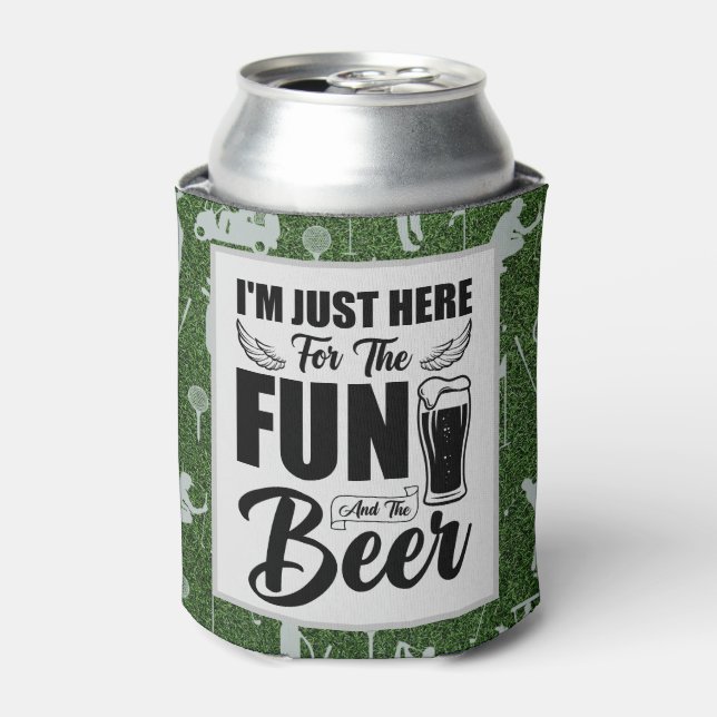 Enfriador De Latas Citas divertidas sobre el golf y la cerveza (Lata Anverso)