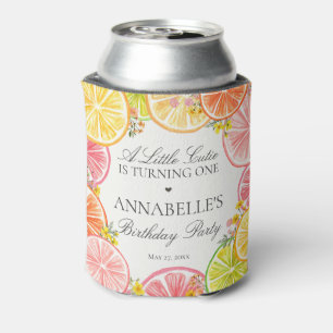 Enfriador De Latas Citrus Floral Little Cutie Cumpleaños Party Favor
