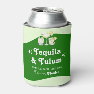 Enfriador De Latas Citrus Lime Green Tequila y Tulum Bachelorette