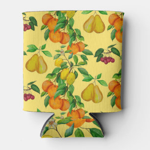 Enfriador De Latas Citrus, pera, cereza: acuarela impresa.