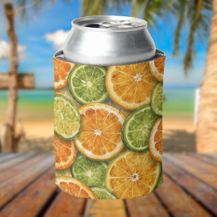 Enfriador De Latas Citrus Splash Naranja, Limón y Lima Acuarela