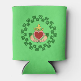 Enfriador De Latas Claddagh y Green Knotwork