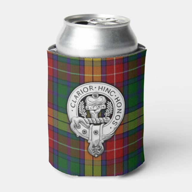 Enfriador De Latas Clan Buchanan Escudo y Tartán (Lata Anverso)
