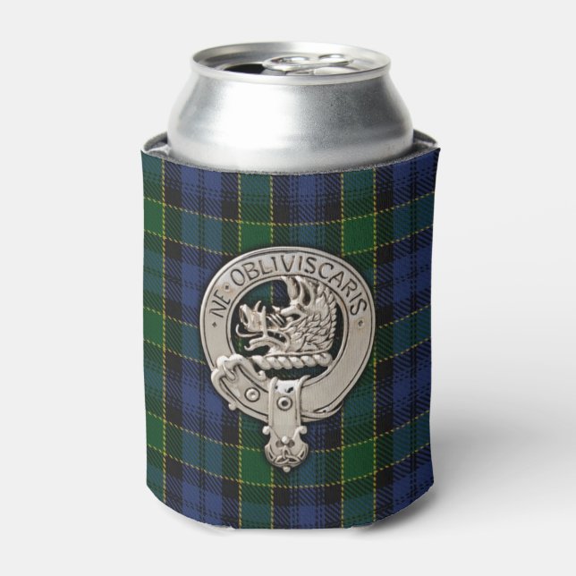 Enfriador De Latas Clan Campbell Escudo y Breadalbane Tartan (Lata Anverso)