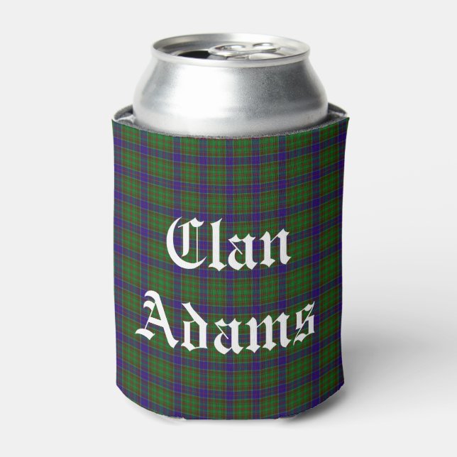Enfriador De Latas Clan escocés Adams Tartan (Lata Anverso)