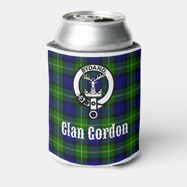 Enfriador De Latas Clan Gordon Tartan Escudo (Reverso de la lata)