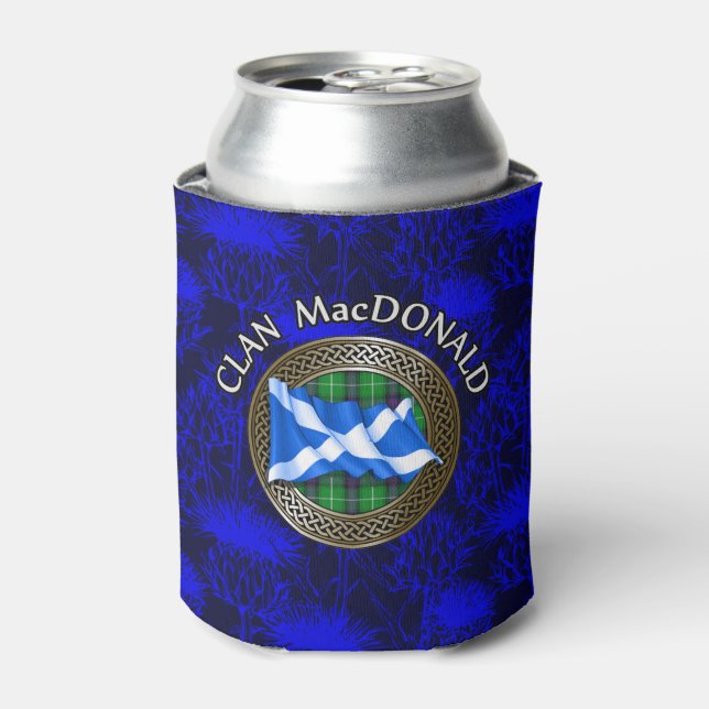 Enfriador De Latas Clan MacDonald Tartán y bandera (Lata Anverso)