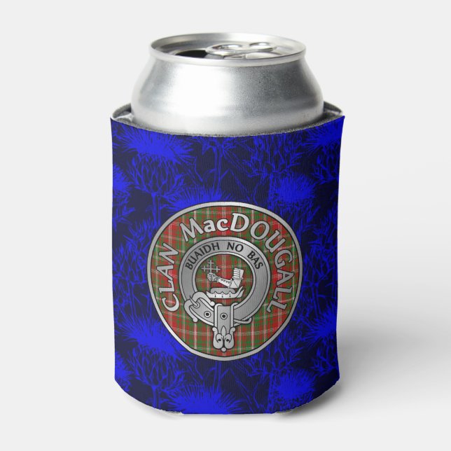 Enfriador De Latas Clan MacDougall Escudo y Tartán (Lata Anverso)