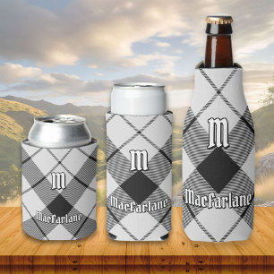 Enfriador De Latas Clan MacFarlane Tartán blanco y negro