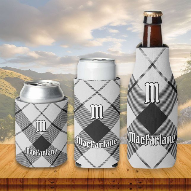 Enfriador De Latas Clan MacFarlane Tartán blanco y negro (Subido por el creador)