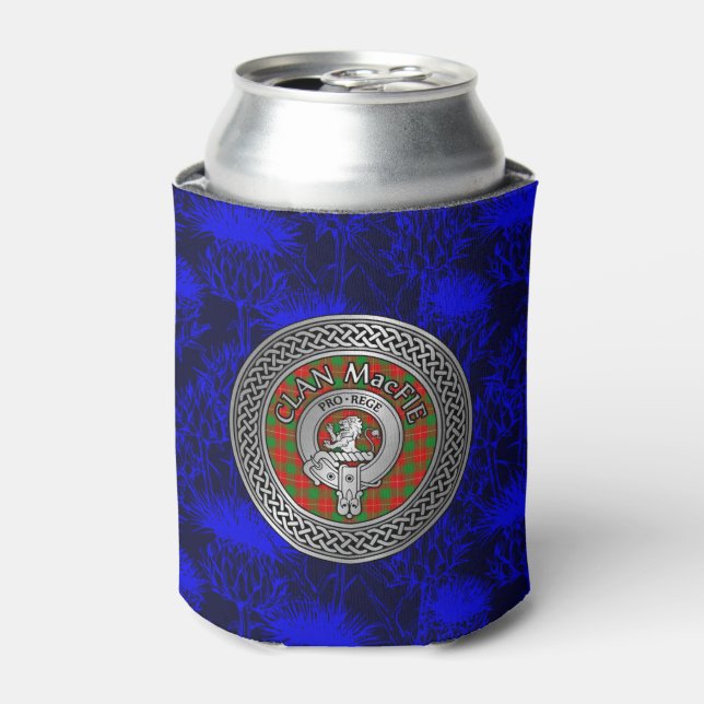 Enfriador De Latas Clan MacFie Escudo & Tartan Knot (Lata Anverso)