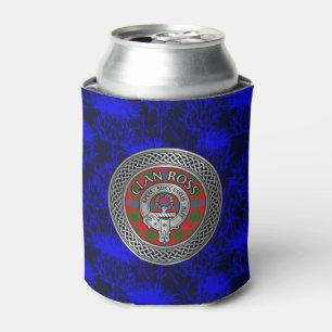 Enfriador De Latas Clan Ross Escudo y Tartan Knot