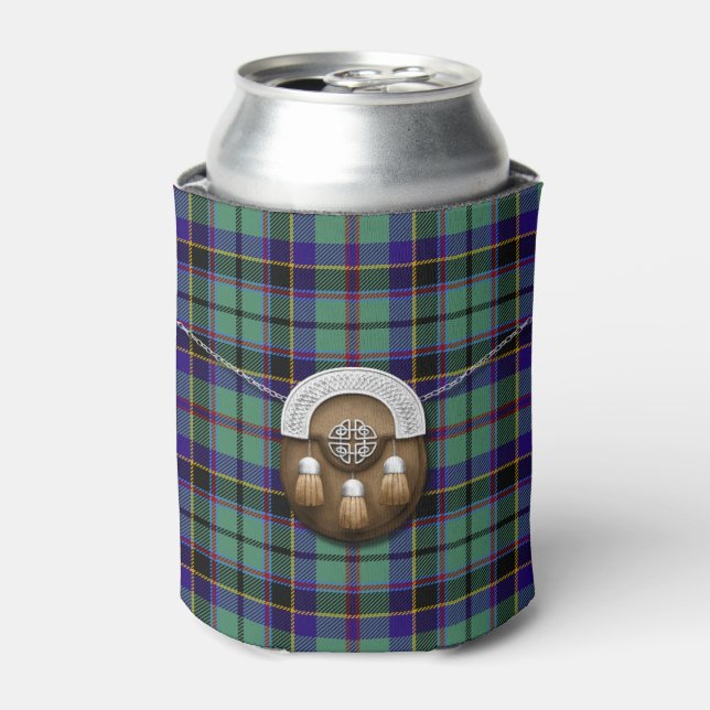 Enfriador De Latas Clan Stevenson Tartan Y Sporran (Lata Anverso)