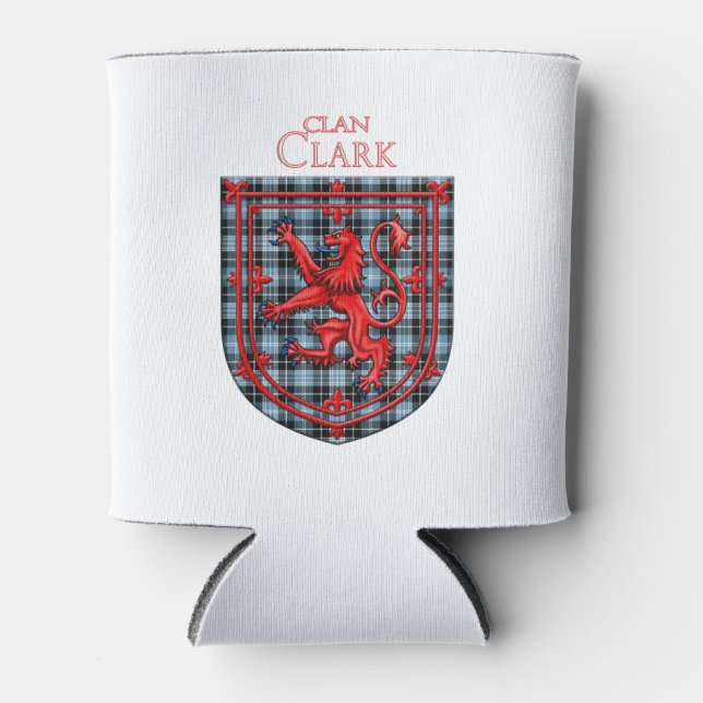 Enfriador De Latas Clark Tartan Scottish Plaid Lion Rampant (Anverso)