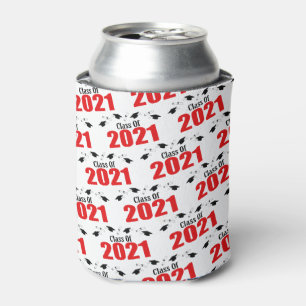 Enfriador De Latas Clase De 2021 Capas Y Diplomas (Rojo)