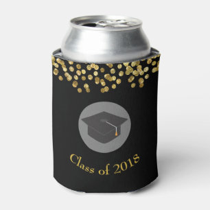 Enfriador De Latas Clase Faux Gold Confetti & Graduation Cap de 20xx