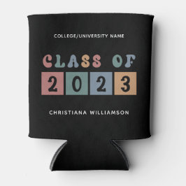 Enfriador De Latas Clase Retro Personalizada de la Cuta de Graduación