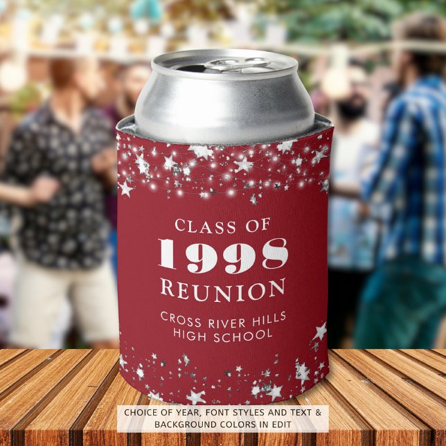 Enfriador De Latas Clase Reunion Red Silver Stars Personalizado (Subido por el creador)