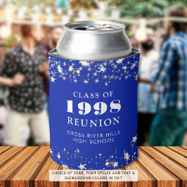 Enfriador De Latas Clase Reunión Royal Blue Silver Stars Personalizad