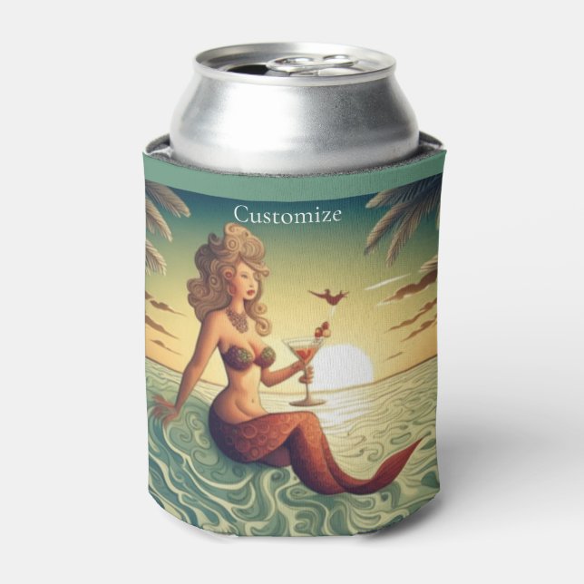Enfriador De Latas Clásica Martini Mermaid Thunder_Cove (Lata Anverso)