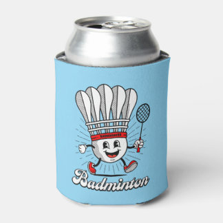 Enfriador De Latas Clásico de Mascot de Badminton
