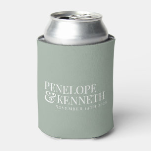 Enfriador De Latas Clásico Elegante Sencillo Personalizado Boda Dusty
