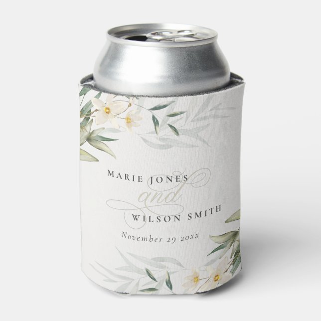 Enfriador De Latas Clásico Rústico Boda Floral Bunch (Lata Anverso)