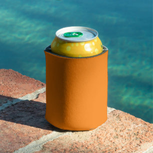 Enfriador De Latas Clásico Tradicional Naranja Calabaza Color Sólido