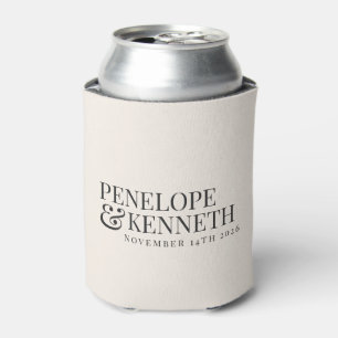 Enfriador De Latas Clásicos Nombres de Boda Personalizados Elegantes