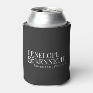 Enfriador De Latas Clásicos Nombres de Boda Personalizados Elegantes 