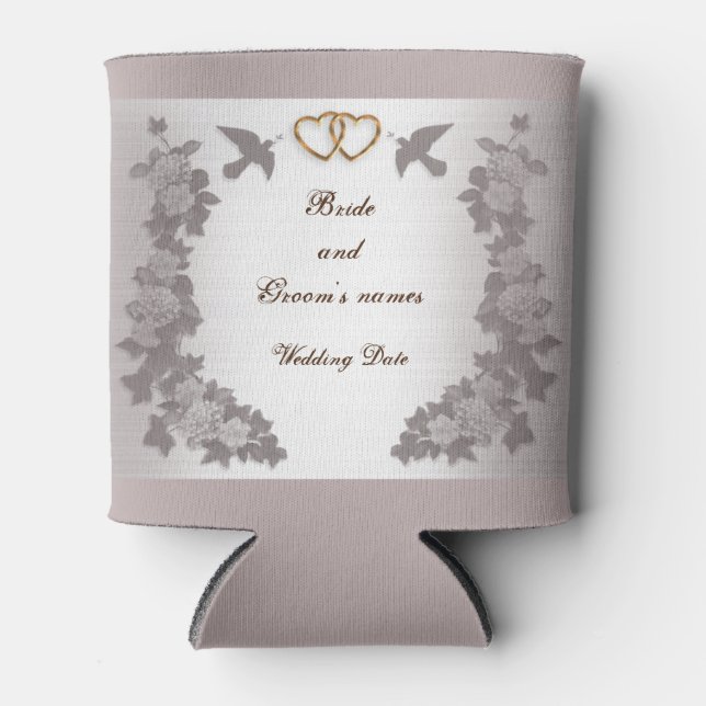 Enfriador De Latas Classy Mauve Wedding Favor (Anverso)
