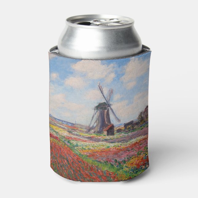 Enfriador De Latas Claude Monet - Campo de tulipanes en Holanda (Lata Anverso)