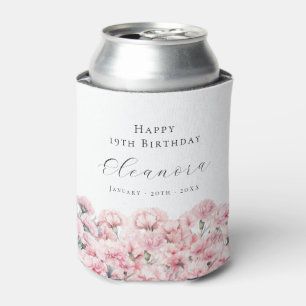 Enfriador De Latas Clavel rosa cumpleaños 19 enero flor de nacimiento