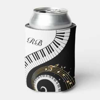 Enfriador De Latas Claves de piano monograma y notas musicales