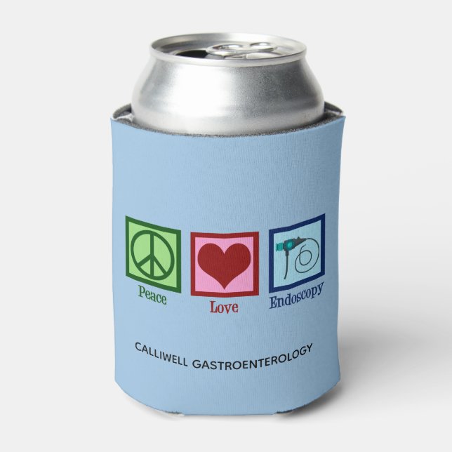 Enfriador De Latas Clínica Personalizado de Endoscopia de Paz Amor (Lata Anverso)