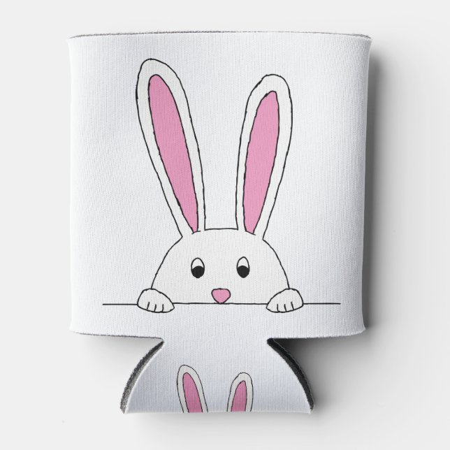 Enfriador De Latas Clipart de conejo lindo Peaking Cute Animals Bunny (Anverso)