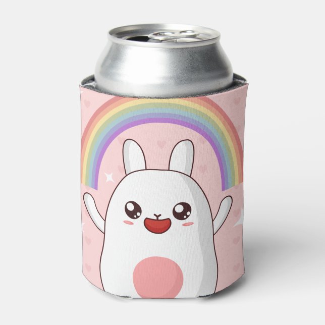 Enfriador De Latas Clísico arcoiris de Kawaii (Lata Anverso)