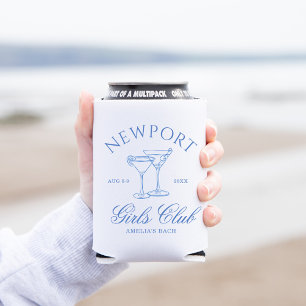 Enfriador De Latas Club de Chicas Coastal Beach Blue Bachelorette