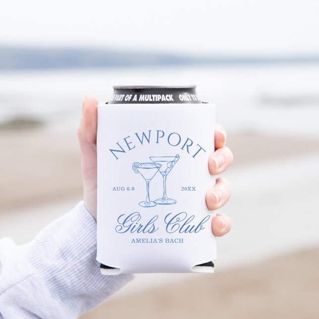 Enfriador De Latas Club de Chicas Coastal Beach Blue Bachelorette (Subido por el creador)