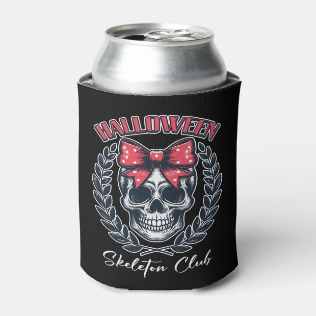Enfriador De Latas Club de Esqueletos de Halloween (Lata Anverso)