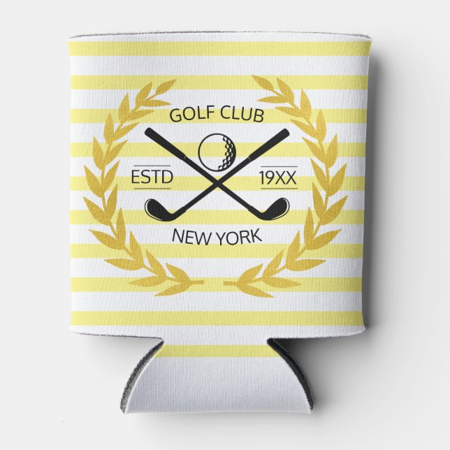Enfriador De Latas Club de Golf personalizado Gold Stripes de verano  (Anverso)