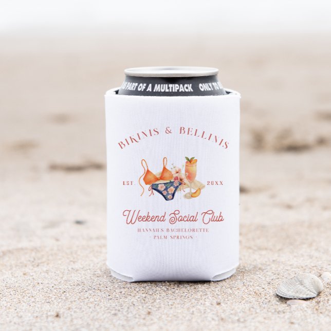 Enfriador De Latas Club Social Bikinis y Bellinis Bachelorette (Subido por el creador)