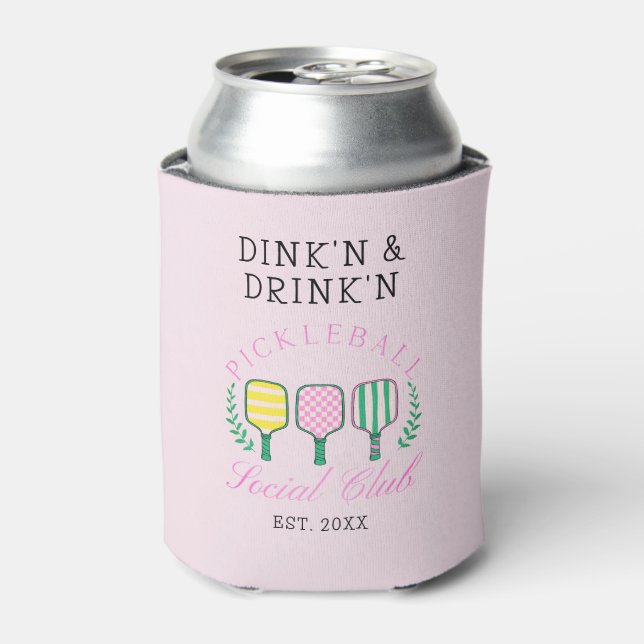 Enfriador De Latas Club Social Dink Drink Pickleball (Lata Anverso)