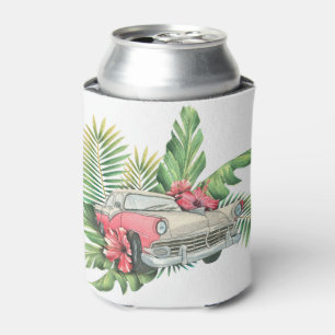 Enfriador De Latas Coche Retro Vintage Monograma Tropical Despedida d