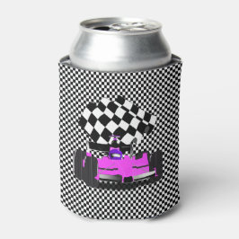 Enfriador De Latas Coche rosa de raza con bandera verificada