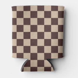 Enfriador De Latas Coffee Brown Checkerboard