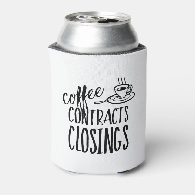 Enfriador De Latas Coffee Contracts Closings Real Estate Agent (Reverso de la lata)