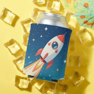 Enfriador De Latas Cohete espacial lindo despegando