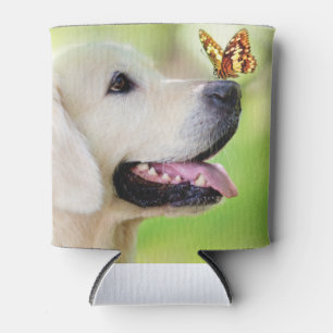 Enfriador De Latas Cojín decorativo De Labrador Y Mariposa