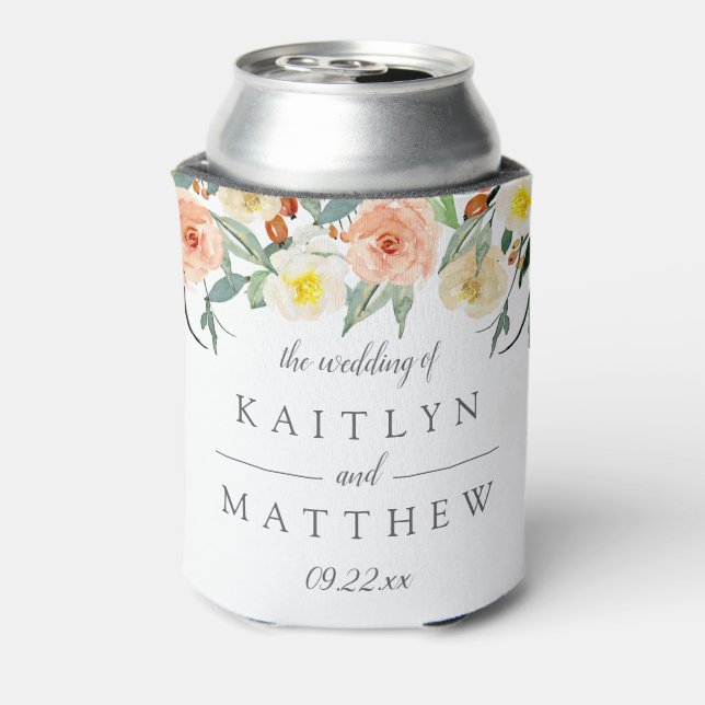 Enfriador De Latas Colección de Bodas de primaverales de flores (Reverso de la lata)